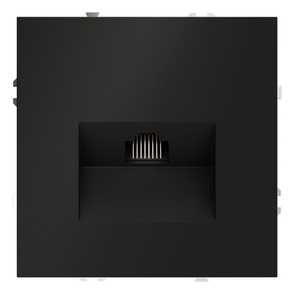 Розетка компьютерная встраиваемая Voltum S70 RJ45 кат.6 черный матовый