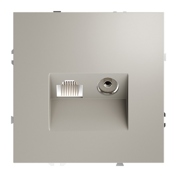 Розетка телевизионная встраиваемая Voltum S70 TV+RJ45 кат. 6 кашемир