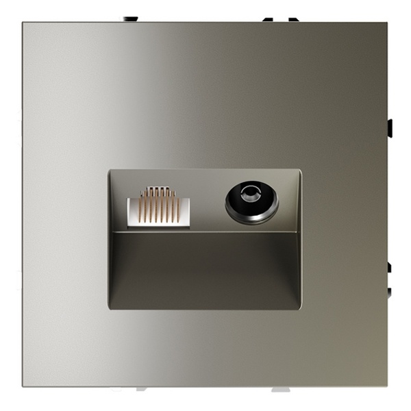 Розетка телевизионная встраиваемая Voltum S70 TV+RJ45 кат. 6 шелк