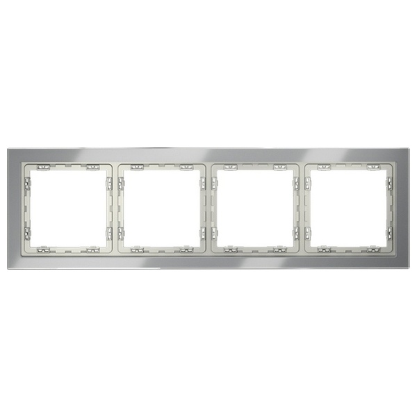 Рамка стеклянная Voltum S70 на 4 поста сталь