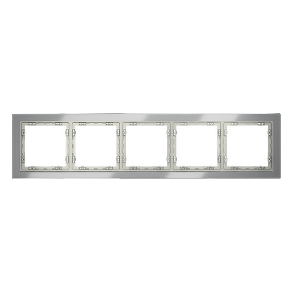 Рамка стеклянная Voltum S70 на 5 постов сталь