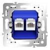 Механизм розетки компьютерной двойной Voltum S70 RJ45+RJ45 кат.6