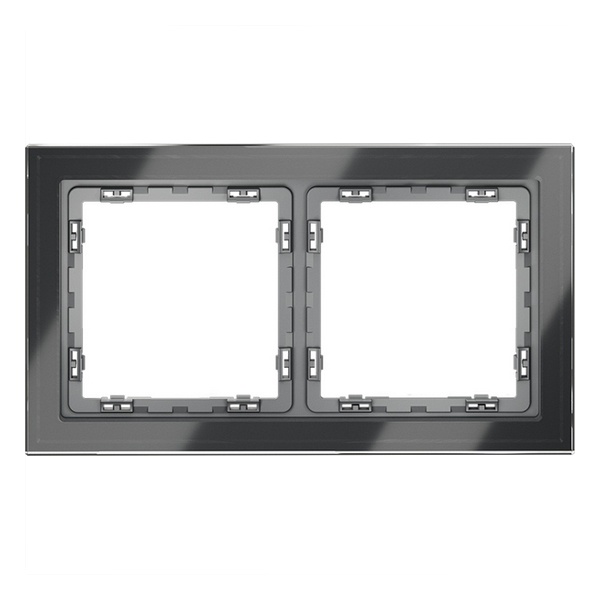Рамка стеклянная Voltum S70 на 2 поста графит