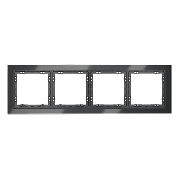 Рамка стеклянная Voltum S70 на 4 поста графит