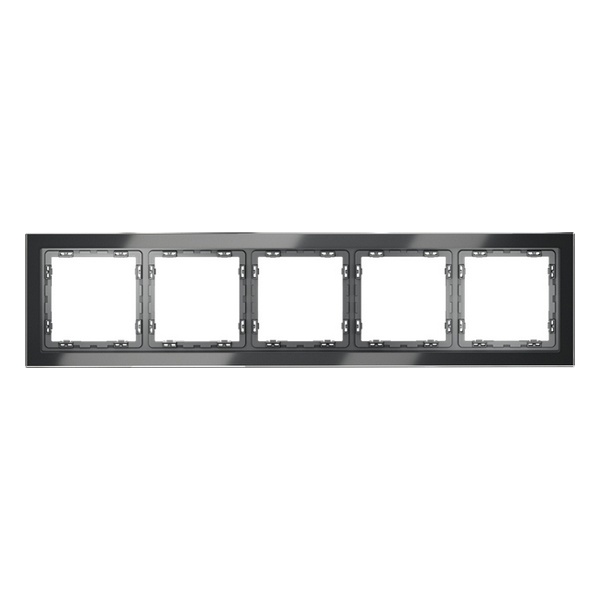 Рамка стеклянная Voltum S70 на 5 постов графит