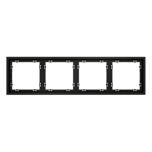 Рамка пластиковая Voltum S70 на 4 поста черный матовый