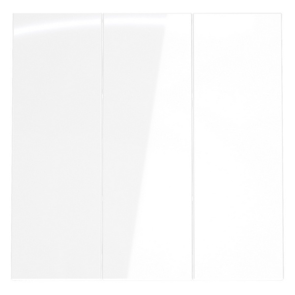 Клавиши Voltum S70 для выключателя/переключателя трехклавишного белый глянцевый