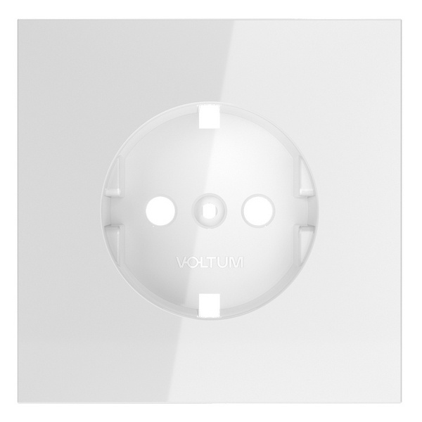 Накладка Voltum S70 для розетки с заземлением белый глянцевый