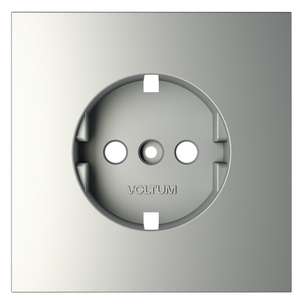 Накладка Voltum S70 для розетки с заземлением сталь