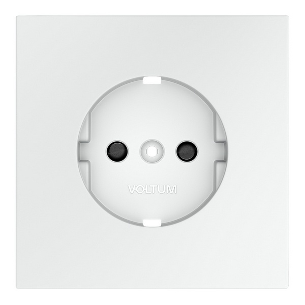 Накладка Voltum S70 для розетки с заземлением и защитными шторками белый матовый