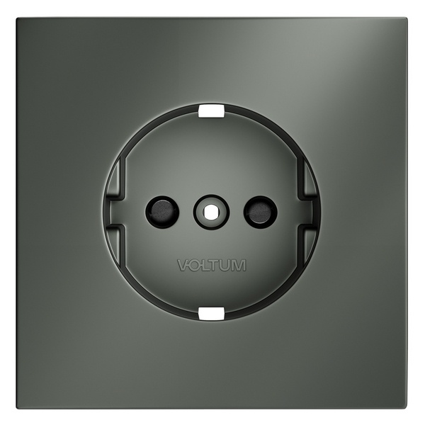 Накладка Voltum S70 для розетки с заземлением и защитными шторками титан