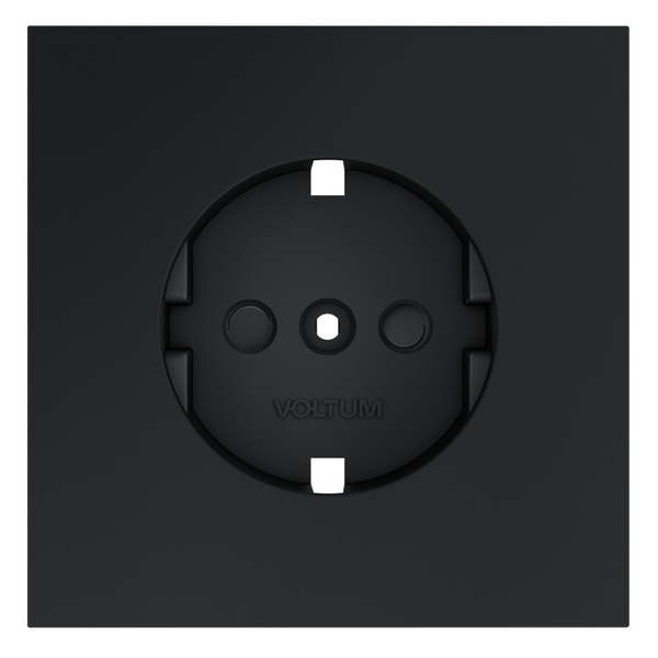 Накладка Voltum S70 для розетки с заземлением и защитными шторками графит