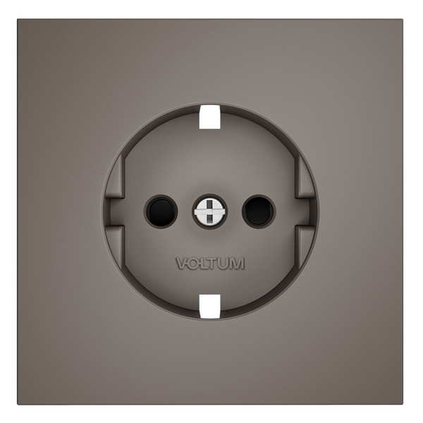 Накладка Voltum S70 для розетки с заземлением и защитными шторками капучино