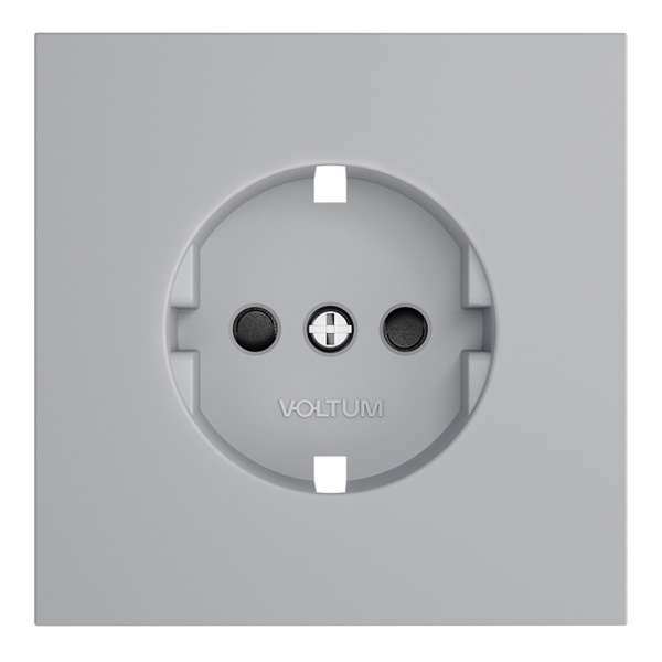 Накладка Voltum S70 для розетки с заземлением и защитными шторками серый