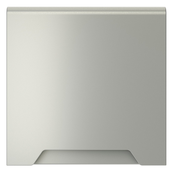 Накладка Voltum S70 для розетки с заземлением защитными шторками и крышкой сталь