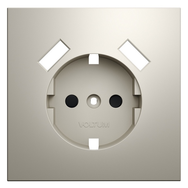 Накладка Voltum S70 для розетки с заземлением и защитными шторками с USB A+A кашемир
