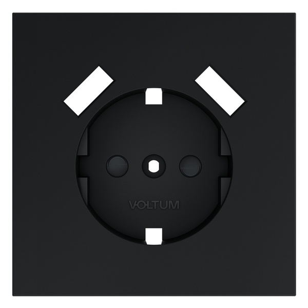 Накладка Voltum S70 для розетки с заземлением и защитными шторками с USB A+A графит