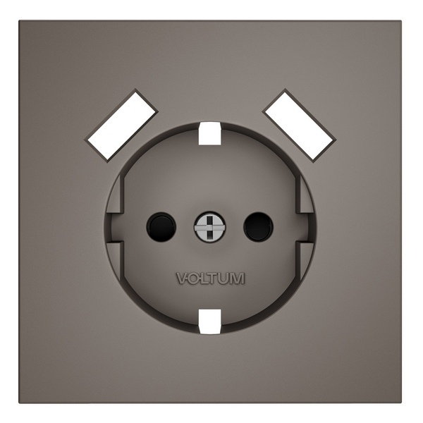 Накладка Voltum S70 для розетки с заземлением и защитными шторками с USB A+A капучино