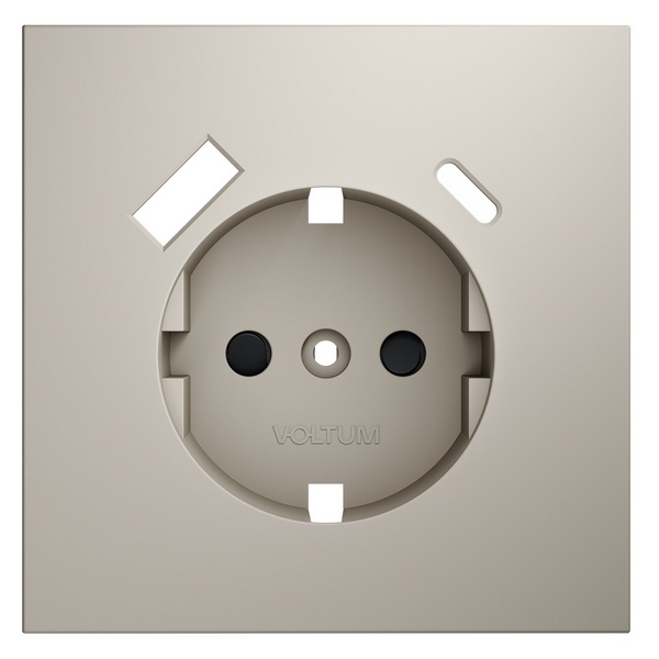 Накладка Voltum S70 для розетки с заземлением и защитными шторками с USB A+C кашемир