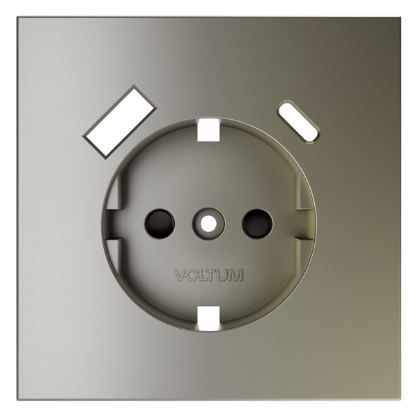 Накладка Voltum S70 для розетки с заземлением и защитными шторками с USB A+C шелк