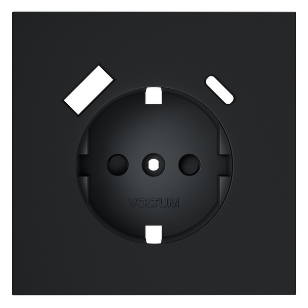 Накладка Voltum S70 для розетки с заземлением и защитными шторками с USB A+C графит