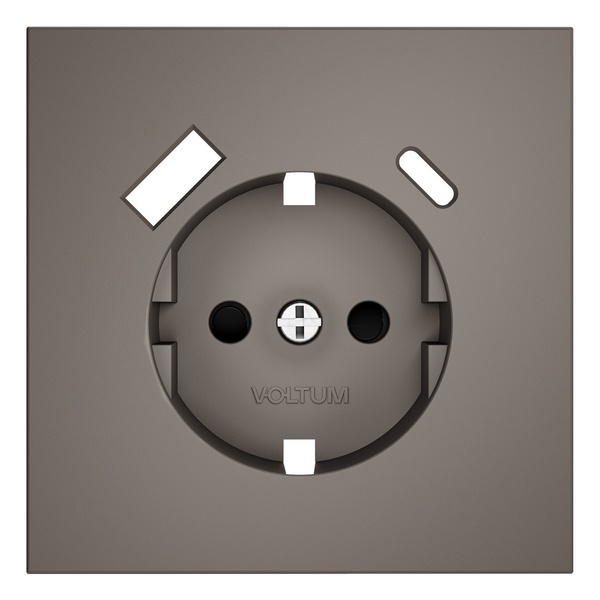Накладка Voltum S70 для розетки с заземлением и защитными шторками с USB A+C капучино