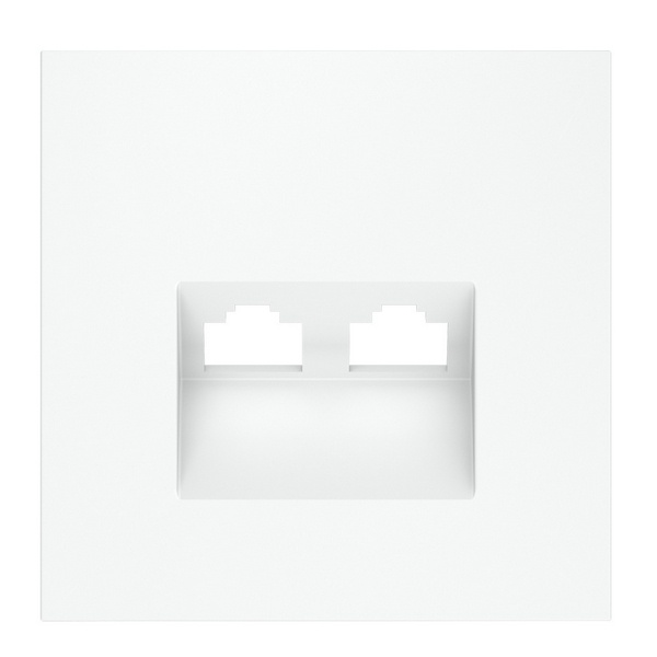Накладка Voltum S70 для розетки компьютерной двойной RJ45+RJ45 кат.6 белый матовый