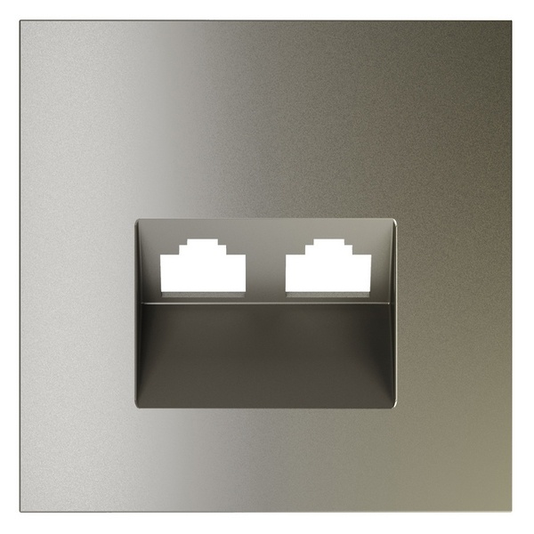 Накладка Voltum S70 для розетки компьютерной двойной RJ45+RJ45 кат.6 шелк