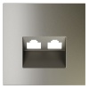 Накладка Voltum S70 для розетки компьютерной двойной RJ45+RJ45 кат.6 шелк