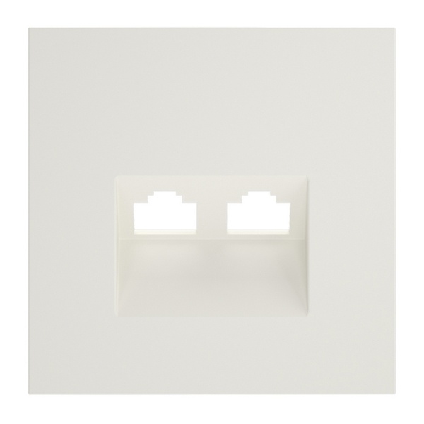 Накладка Voltum S70 для розетки компьютерной двойной RJ45+RJ45 кат.6 хлопок