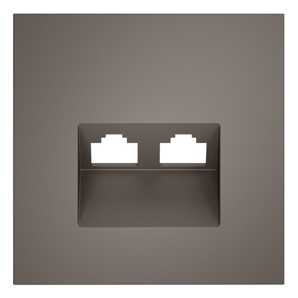 Накладка Voltum S70 для розетки компьютерной двойной RJ45+RJ45 кат.6 капучино