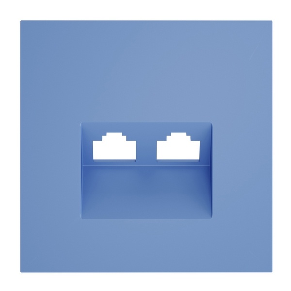 Накладка Voltum S70 для розетки компьютерной двойной RJ45+RJ45 кат.6 деним