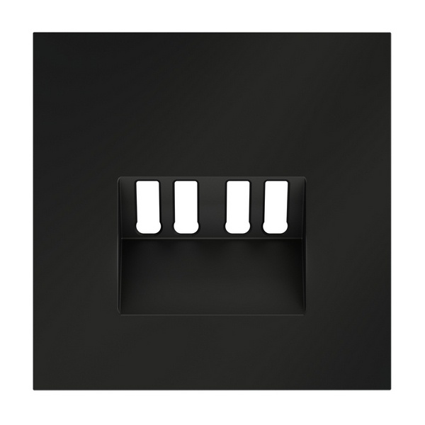 Накладка Voltum S70 для розетки акустической 4-местной  черный матовый