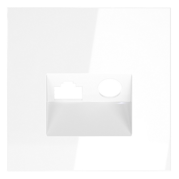 Накладка Voltum S70 для розетки TV+RJ45 кат. 6 белый глянцевый