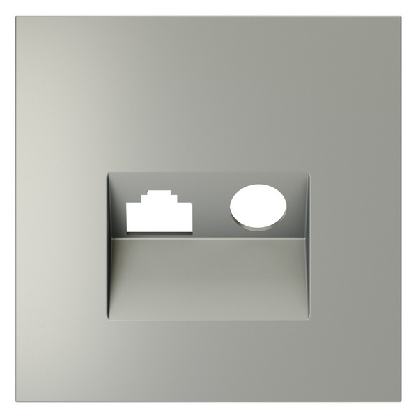 Накладка Voltum S70 для розетки TV+RJ45 кат. 6 сталь