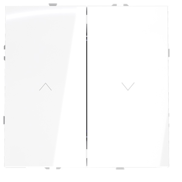 Выключатель с самовозвратом встраиваемый для жалюзи Voltum S70 10А белый глянцевый