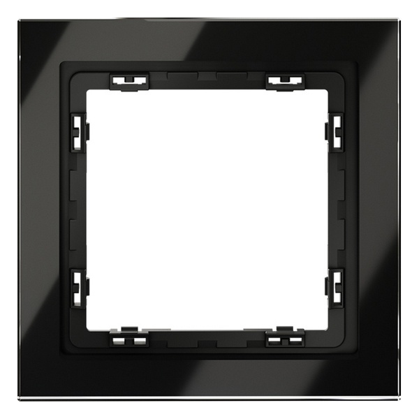 Рамка стеклянная Voltum S70 на 1 пост черный