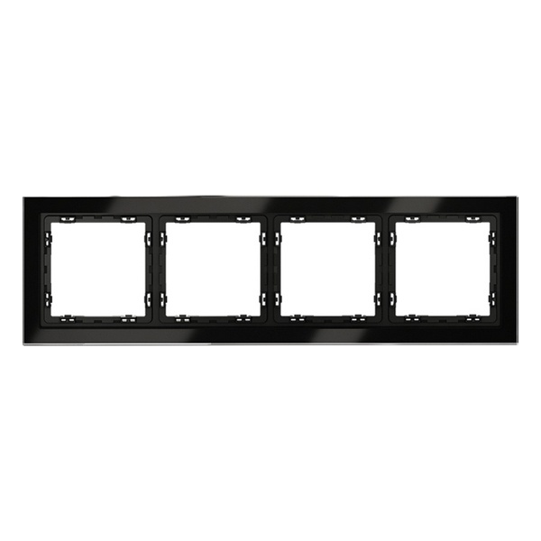 Рамка стеклянная Voltum S70 на 4 поста черный