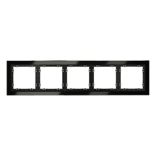 Рамка стеклянная Voltum S70 на 5 постов черный