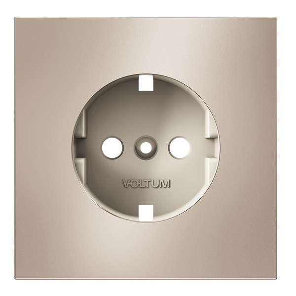 Накладка Voltum S70 для розетки с заземлением Metal платина