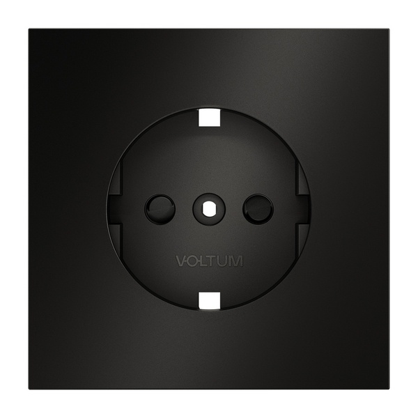 Накладка Voltum S70 для розетки с заземлением и защитными шторками Metal антрацит
