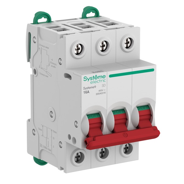 Выключатель нагрузки SE Systeme9 S9S 3П 16А 400В (рубильник)