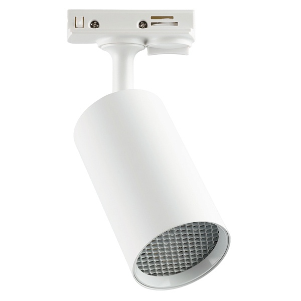 Светильник трековый Feron AL198 под лампу MR16 15W GU10 однофазный, белый с антибликовой сеточкой