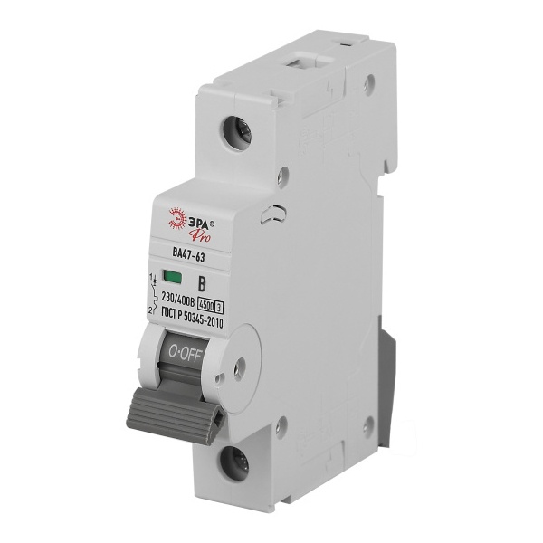 Автоматический выключатель ЭРА PRO VA63-1P02B4.5 ВА47-63 1P 2А кривая B 4,5кА (автомат электрический)