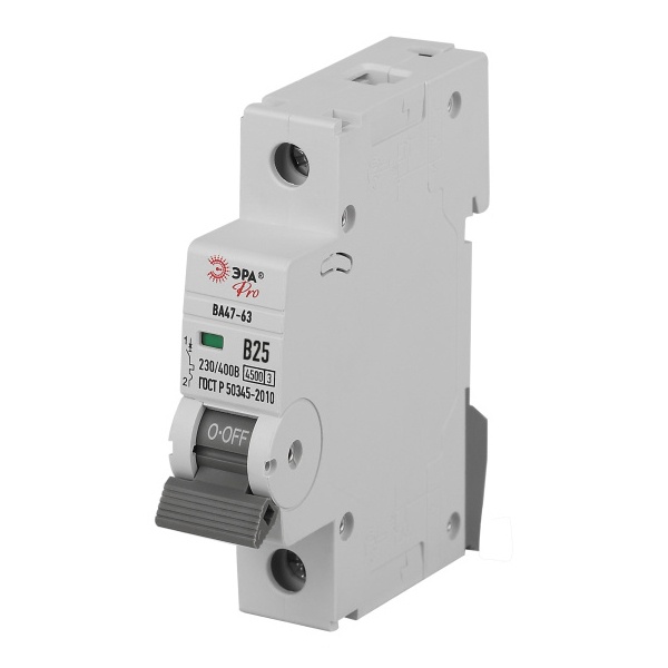 Автоматический выключатель ЭРА PRO VA63-1P25B4.5 ВА47-63 1P 25А кривая B 4,5кА (автомат электрический)