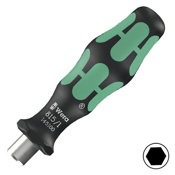 Отвёртка Wera ручка-битодержатель с стержнем 120 мм для бит 1/4 дюйма Kraftform с магнитом