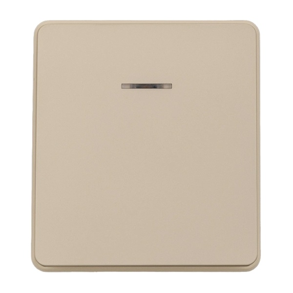 Выключатель одноклавишный с подсветкой Kranz Miele Round 10А с рамкой шелк