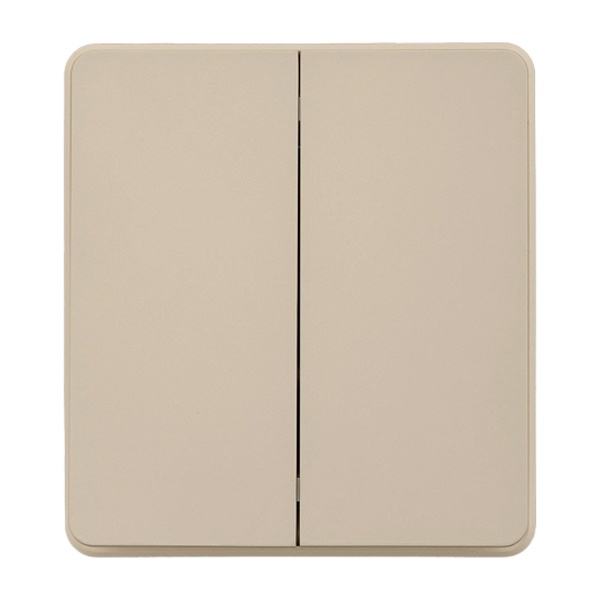 Выключатель двухклавишный Kranz Miele Round 10А с рамкой шелк