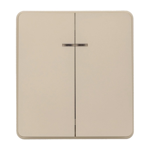 Выключатель двухклавишный с подсветкой Kranz Miele Round 10А с рамкой шелк