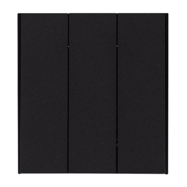 Выключатель трехклавишный Kranz Miele Strong 10А с рамкой антрацит